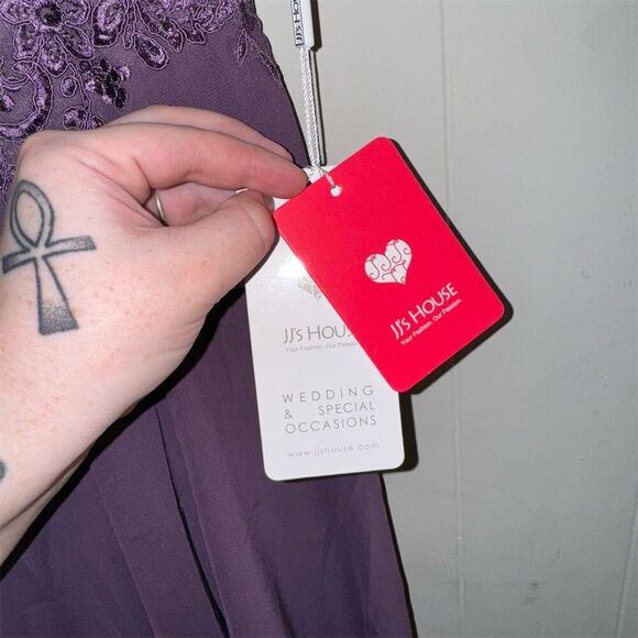 Women's Purple Halter Open Back Short Cocktail Formal Dress L - Picture 5 of 6